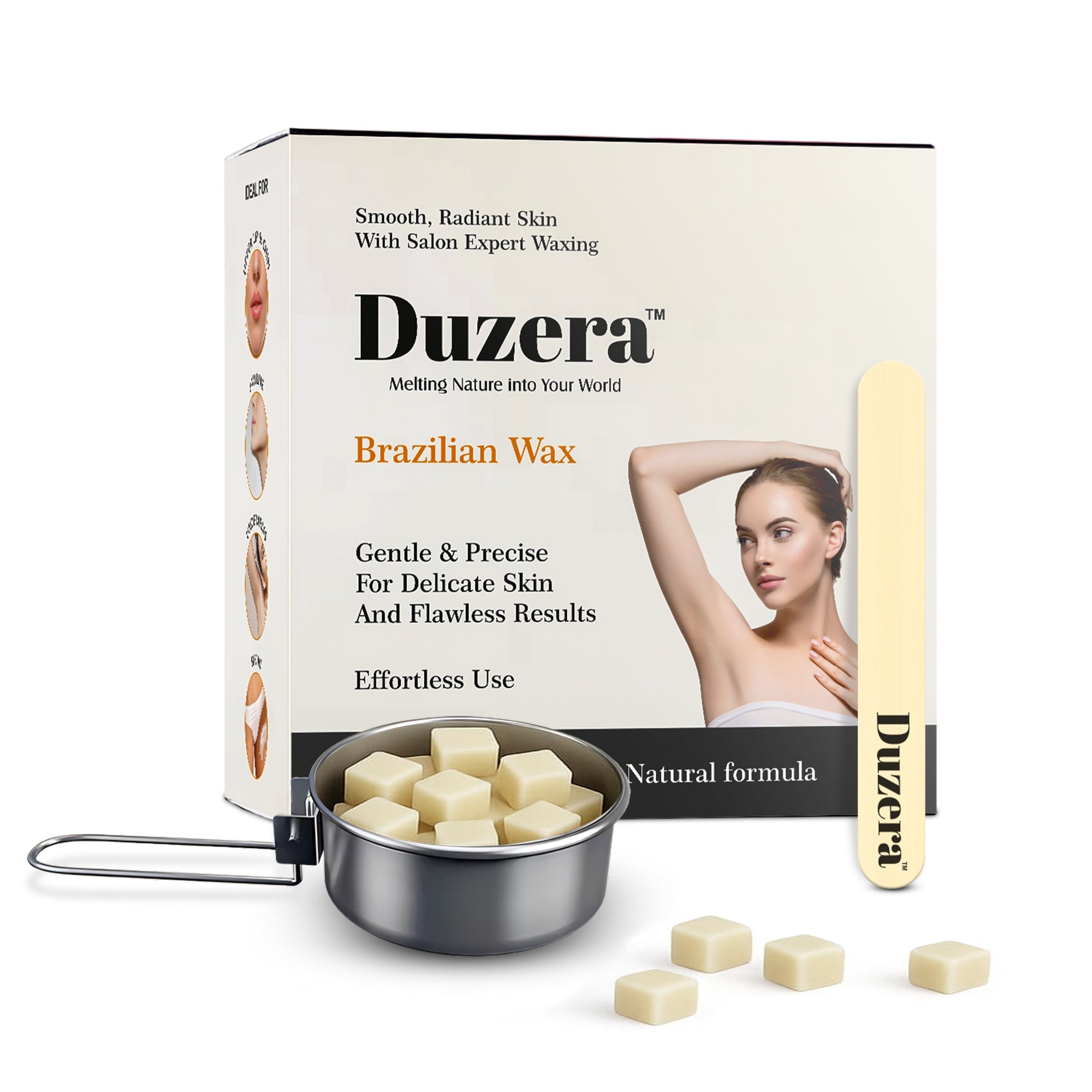 White Chocolate Brazilian Wax For Sensitive Skin - 100g (With Bowl)