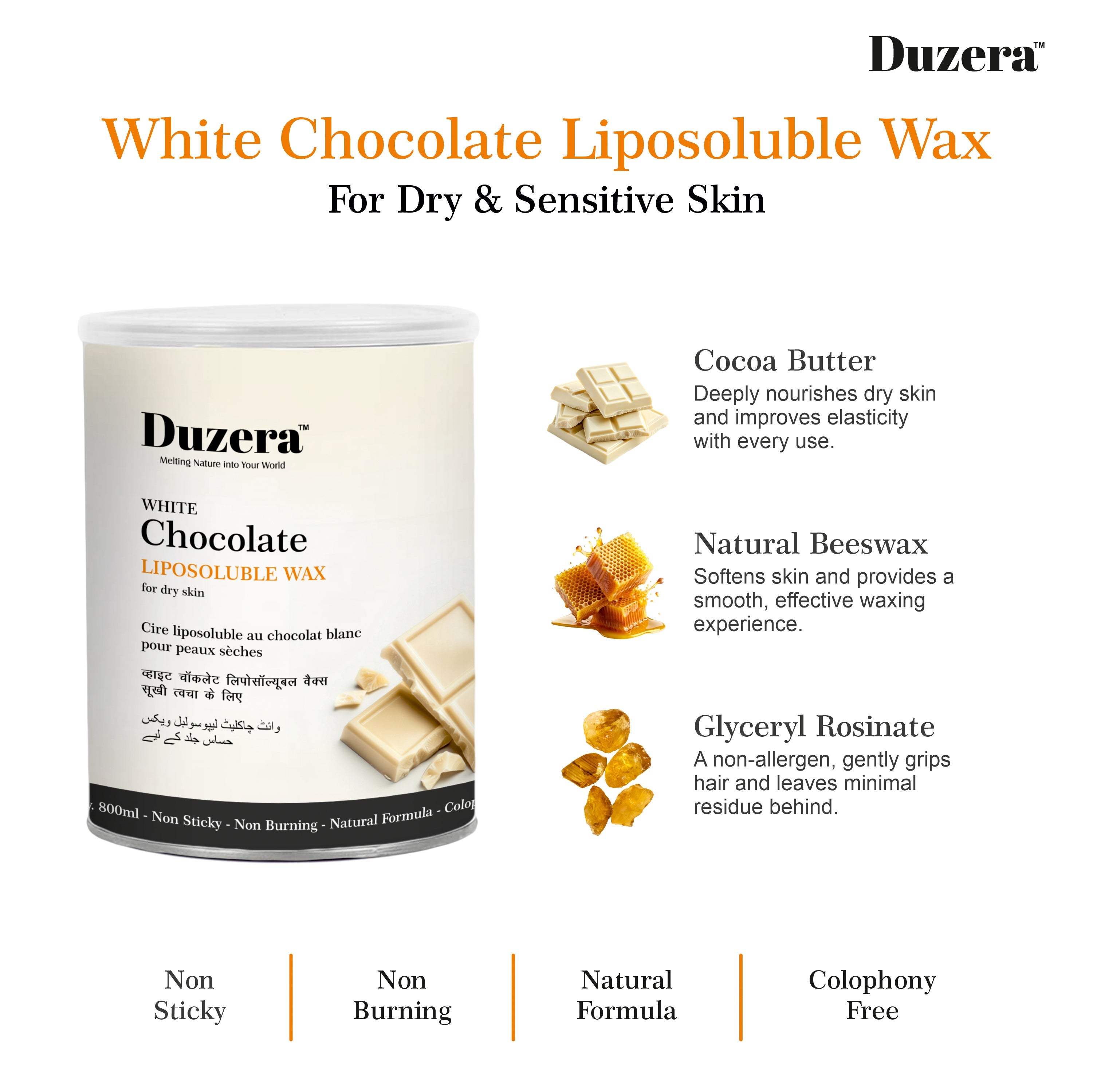 White Chocolate Liposoluble Wax For Smooth Skin - 800ml