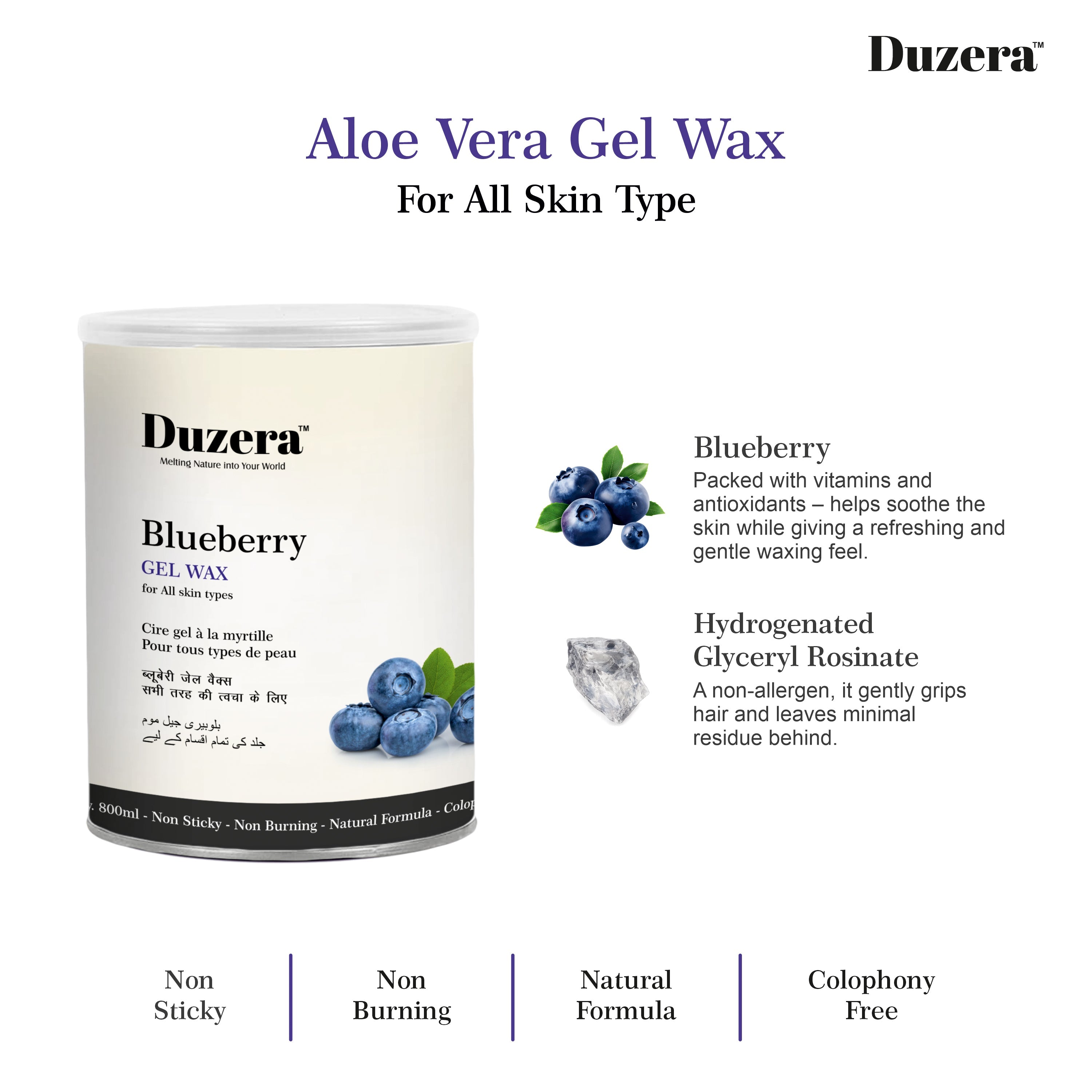 Blueberry Gel Wax For All Skin - 800ml