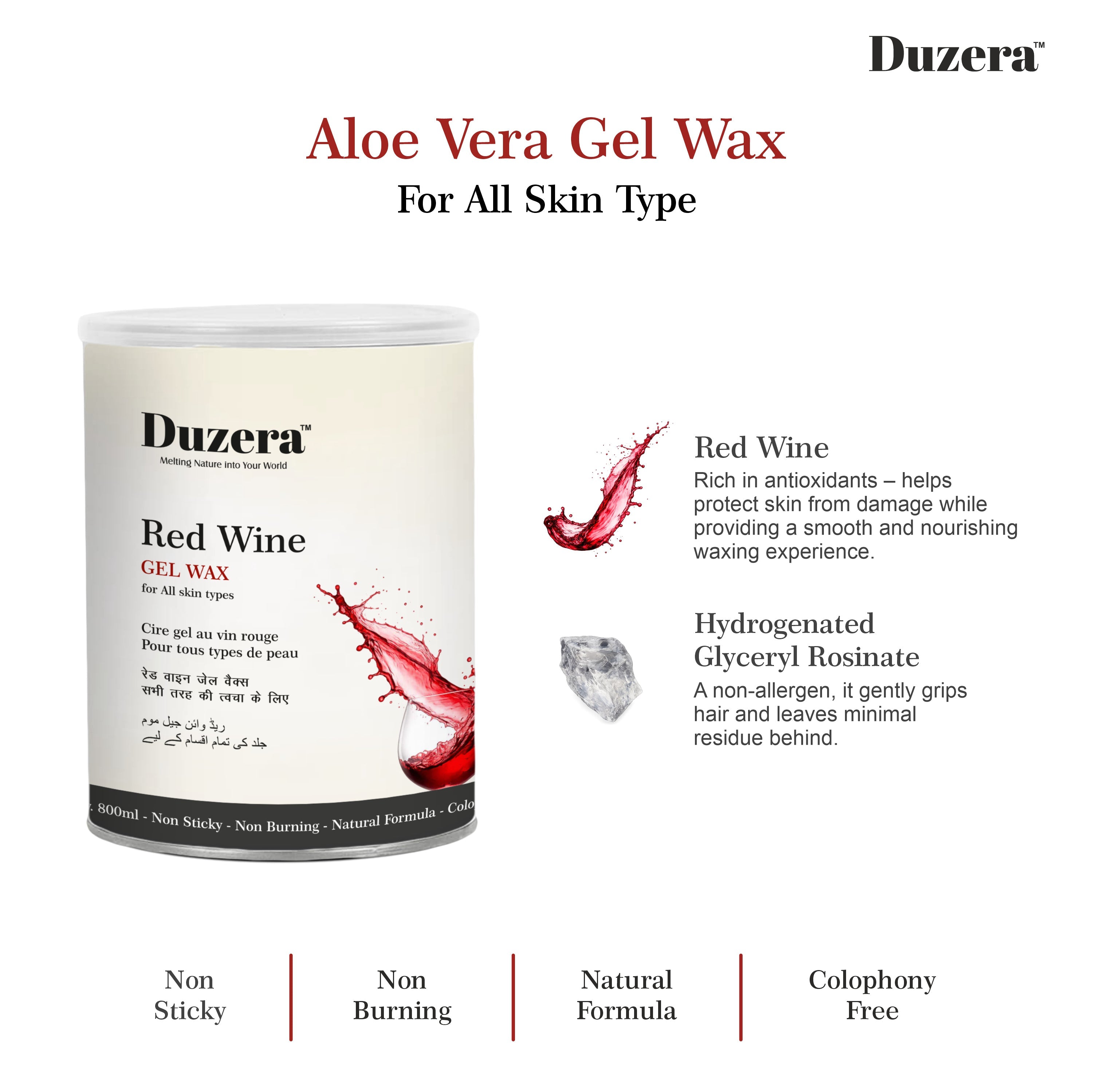 Redwine Gel Wax For All Skin - 800ml