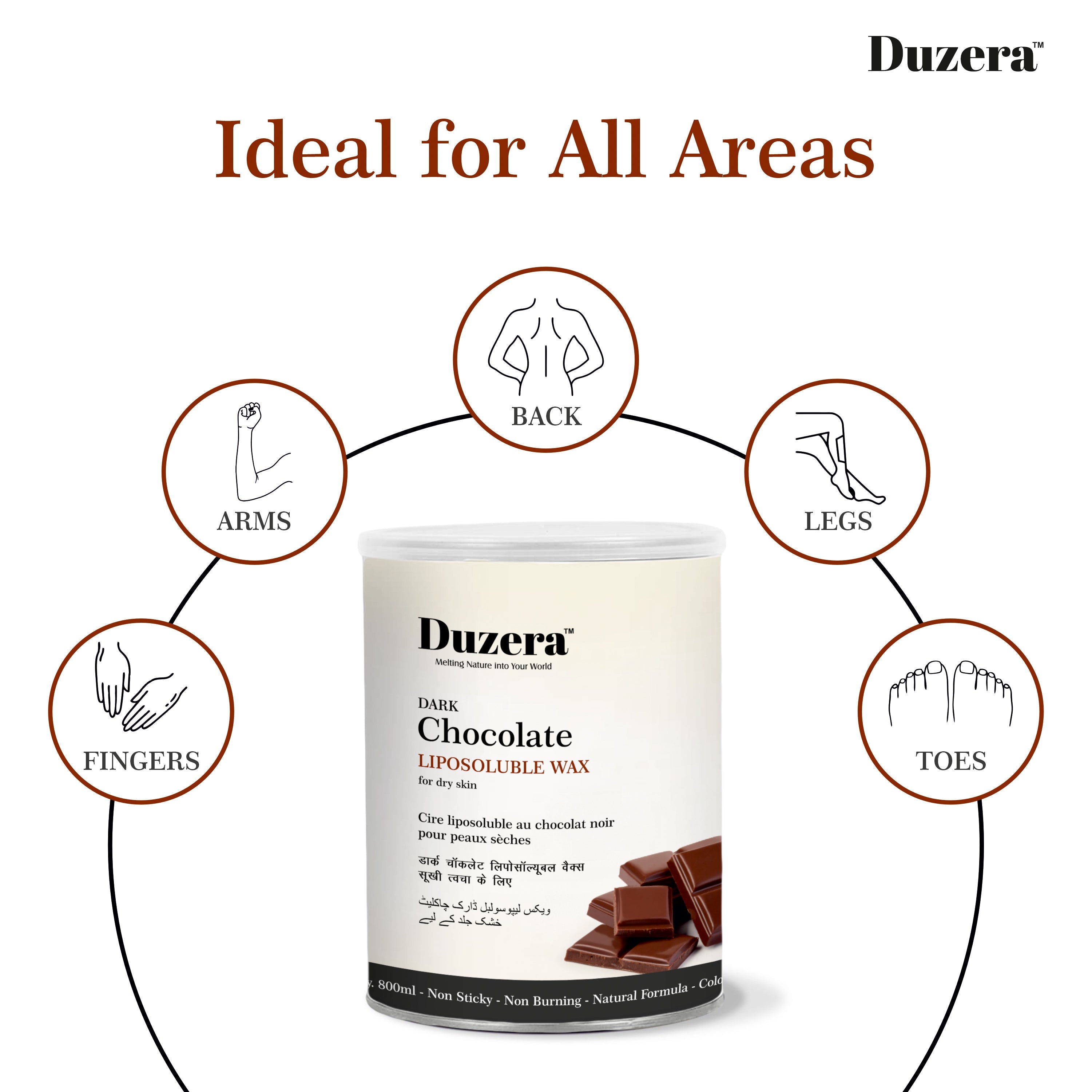 Dark Chocolate Liposoluble Wax for Soft Skin - 800ml